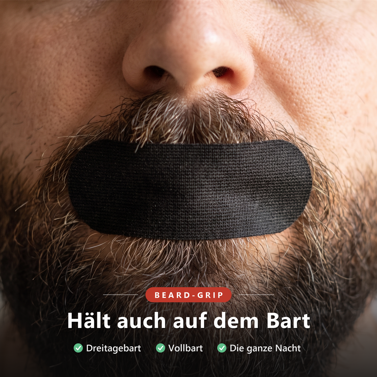 GripNight hält auch auf dem Bart